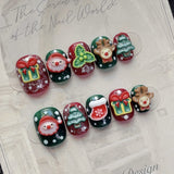 10pcs/Set Christmas Press-On Nails