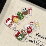 10pcs/Set 3D Christmas Press-On Nails