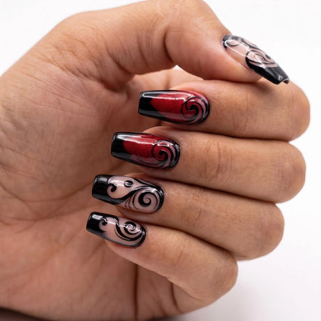 24pcs/Set Hollowed Flowers Press-On Nails