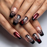 24pcs/Set Hollowed Flowers Press-On Nails