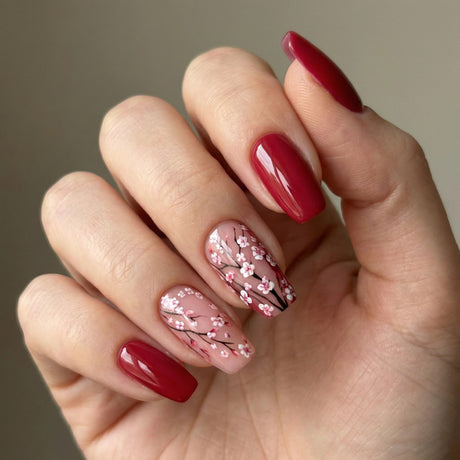 24pcs/Set Plant Flowers Press-On Nails