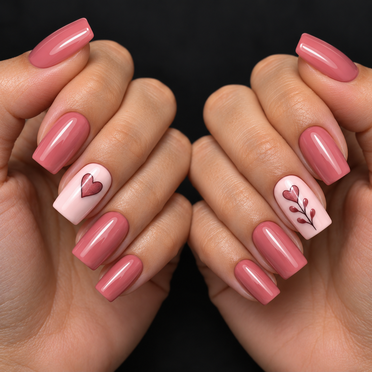 24pcs/Set Heart Press-On Nails