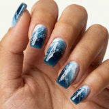 24pcs/Set Ocean Blue Press-On Nails