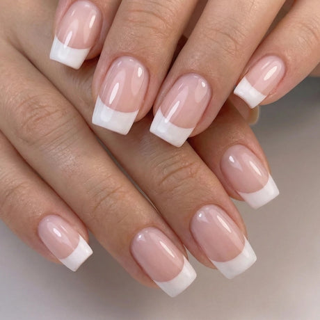24pcs/Set White French Tips Press-On Nails