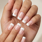 24pcs/Set White French Tips Press-On Nails