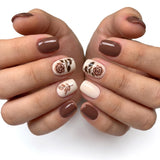 24pcs/Set Minimalist Rose Short Press-On Nails