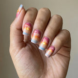24pcs/Set Sunset Clouds Press-On Nails