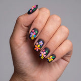 24pcs/Set Colorful Floral Matte Nails Press-On Nails