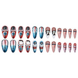 24pcs/Set Color Gradient Feather Bohemian Style Press-On Nails