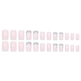 24pcs/Set White Gradient Flower Press-On Nails