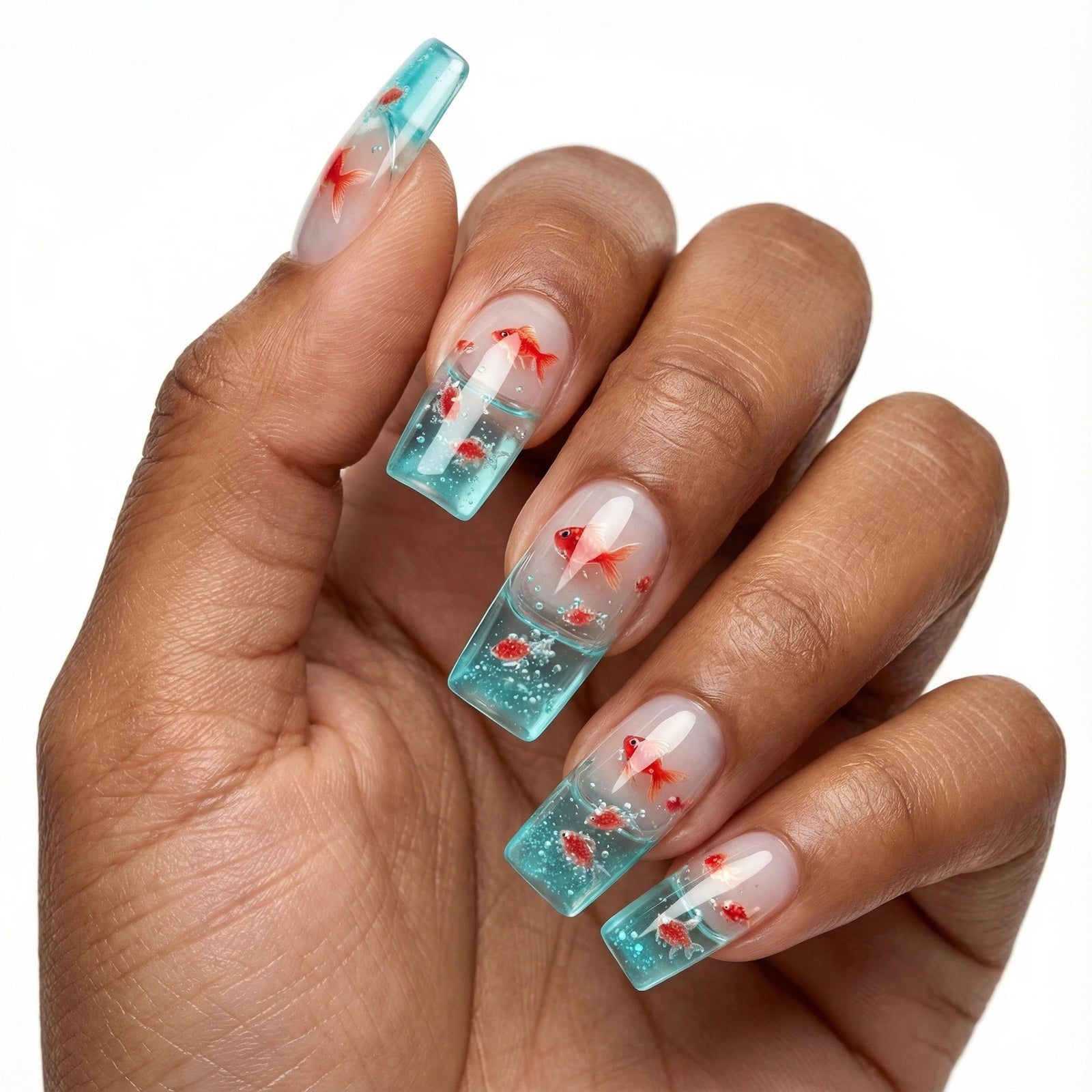 24pcs/Set Little Fish Press-On Nails