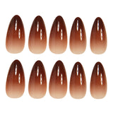 24pcs/Set Brown Ombre Glossy Press-On Nails