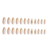 24pcs/Set Gold Glitter Rose French Press-On Nails