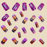 24pcs/Set Purple Forest Halloween Press-On Nails