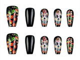 24pcs/Set Halloween Dark Skull Press-On Nails