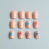 24pcs/Set Rhinestone 3D Flower Press-On Nails