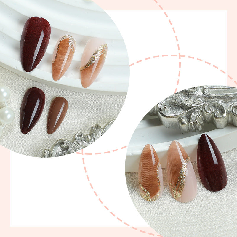 24pcs/Set Marble Line Press-On Nails