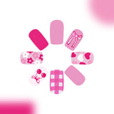 24pcs/Set Cherry Heart Bow Press-On Nails