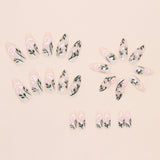 24pcs/Set Yellow and Pink Flowers Press-On Nails