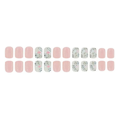 24pcs/Set Floral Plants Press-On Nails