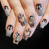 24pcs/Set Halloween Spider Heart Web Press-On Nails