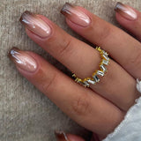 24pcs/Set Ombre Brown Press-On Nails