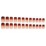 24pcs/Set Ombre Brown Press-On Nails