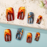 24pcs/Set Yellow Fallen Leaves Press-On Nails