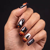 24pcs/Set Halloween Jack-o'-Lantern Ghost Spiderweb Press-On Nails