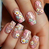 24pcs/Set Botanical Flowers Press-On Nails