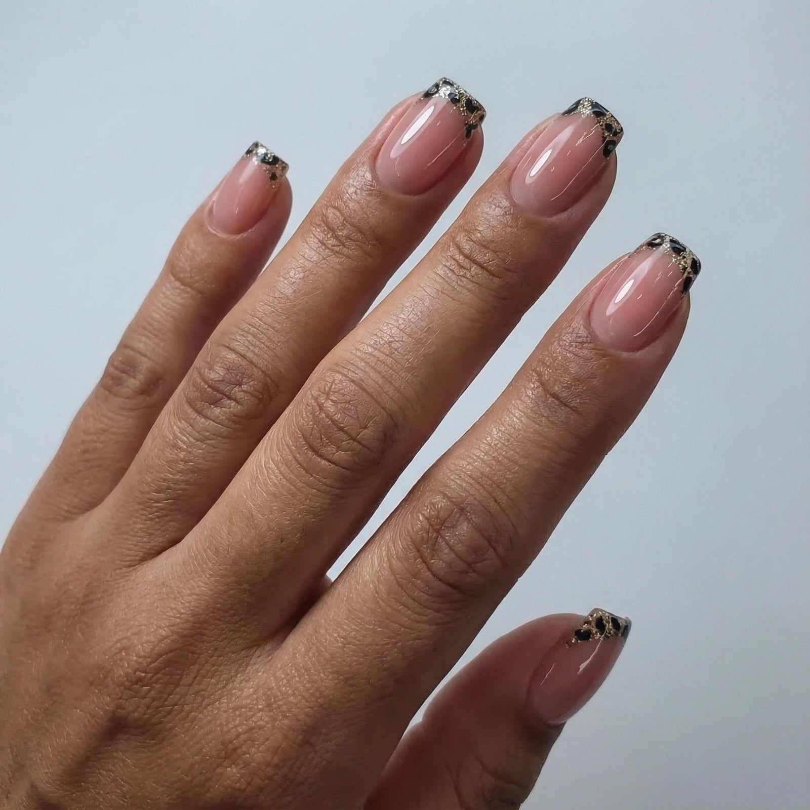 24pcs/Set Leopard French Press-On Nails