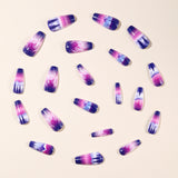24pcs/Set Purple Forest Galaxy Clouds Press-On Nails