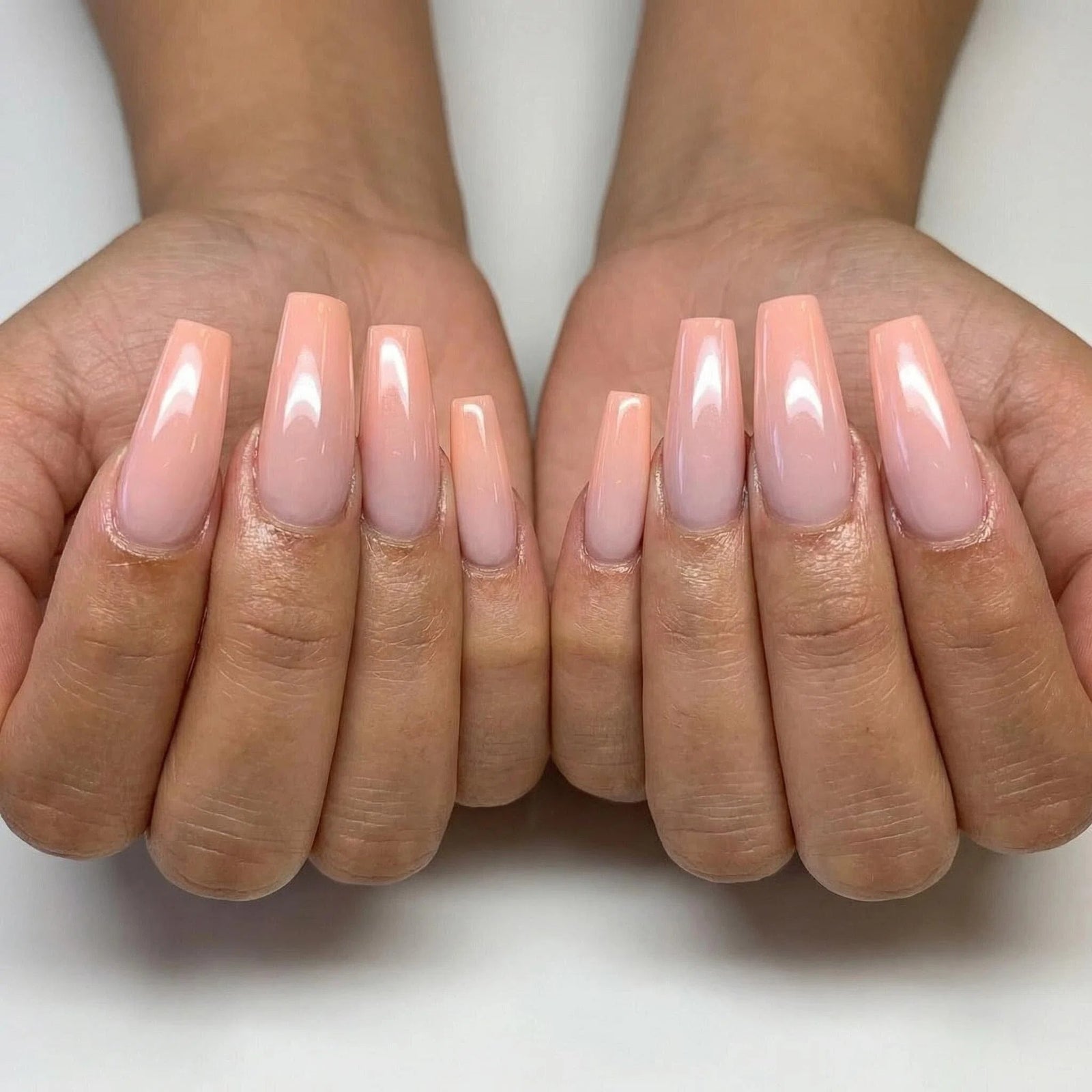 24pcs/Set Chrome Pink Gradient Press-On Nails