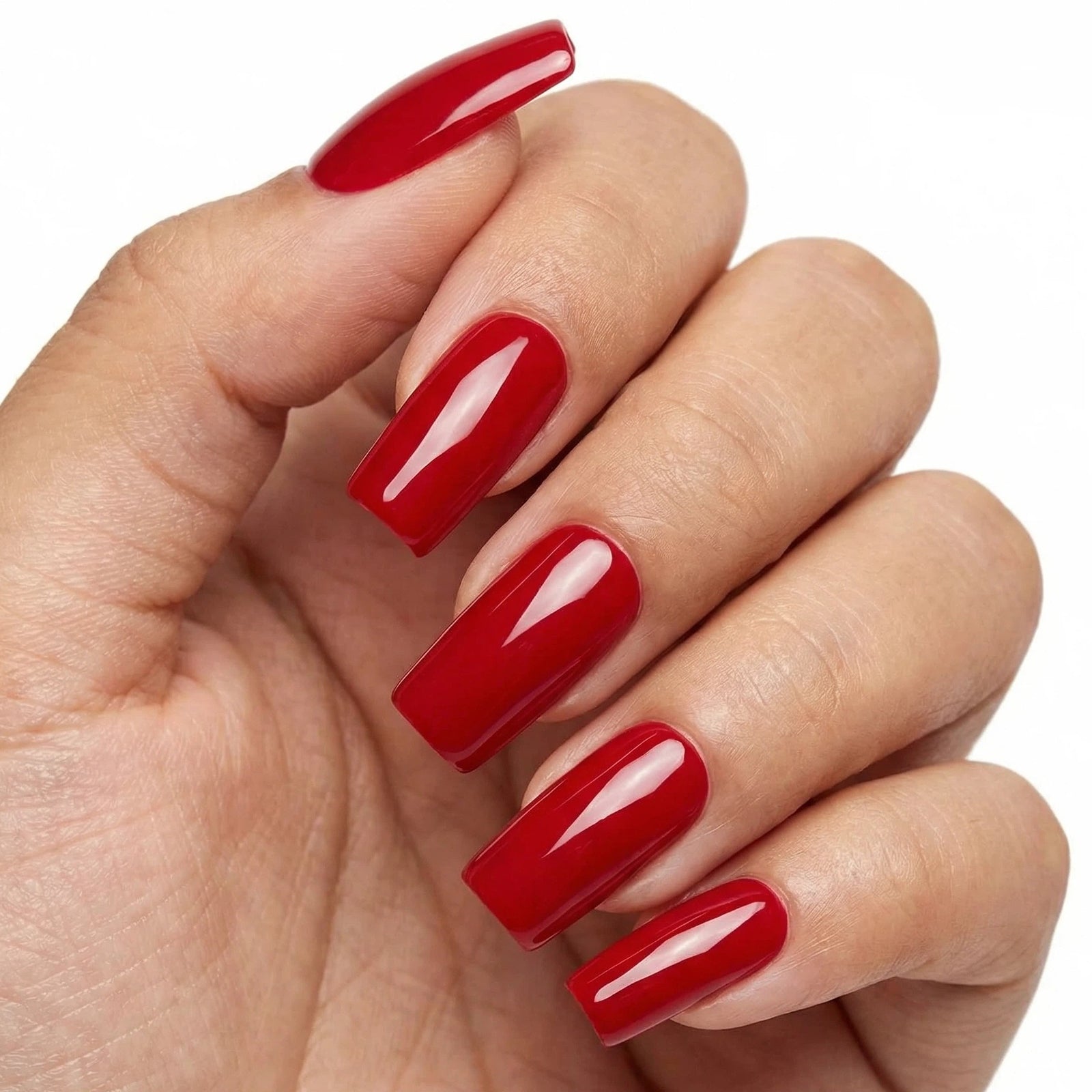 24pcs/Set Solid Red Press-On Nails