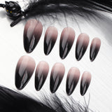 24pcs/Set Black French Gradient Press-On Nails