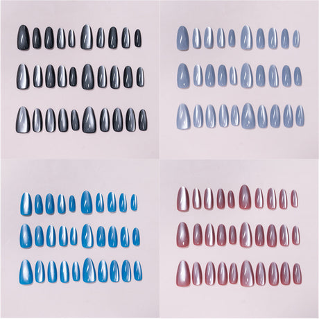 24pcs/Set Multi-Color Cat Eye Kit Press-On Nails