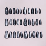 24pcs/Set Multi-Color Cat Eye Kit Press-On Nails