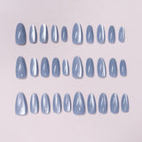 24pcs/Set Multi-Color Cat Eye Kit Press-On Nails