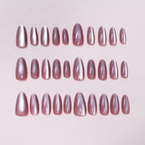 24pcs/Set Multi-Color Cat Eye Kit Press-On Nails