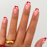 24pcs/Set French-Style Christmas Hat Press-On Nails