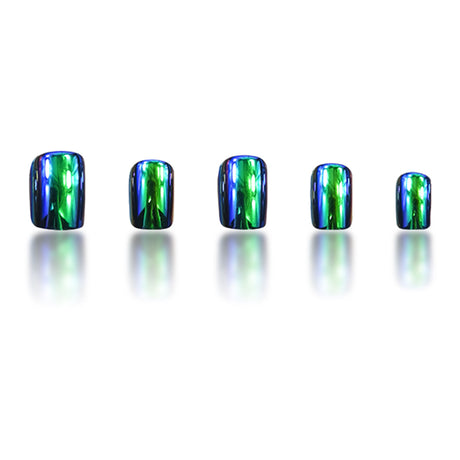24pcs/Set Emerald Green Electroplating Press-On Nails