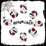 24pcs/Set Halloween Little Pumpkins Bats Tiny Ghosts Press-On Nails