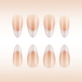 24pcs/Set Floral Gold-Trimmed French Tips Press-On Nails