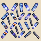 24pcs/Set Halloween Purple Horror Pumpkin Castle Press-On Nails