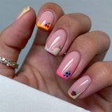 24pcs/Set Fruit Cherry Strawberry French Press-On Nails