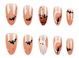 24pcs/Set Halloween Bat Ghost Pumpkin Black Cat Press-On Nails