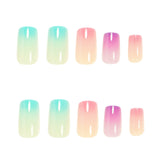 24pcs/Set Mixed Color Gradient French Press-On Nails