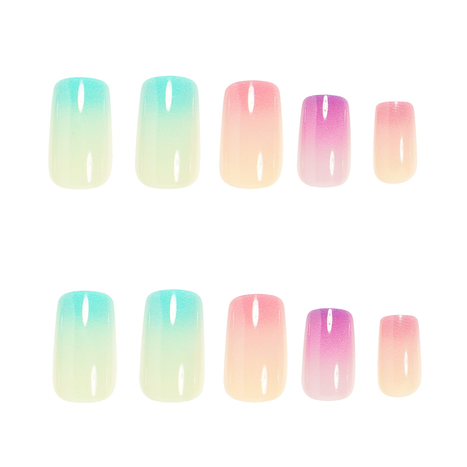 24pcs/Set Mixed Color Gradient French Press-On Nails