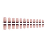 24pcs/Set Glitter French Black Stripes Press-On Nails