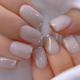 24pcs/Set French Silver Edge Press-On Nails